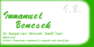 immanuel bencsek business card